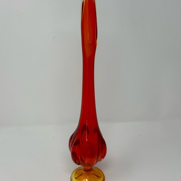 Vintage Viking Glass Amberina 13.5” Swung Vase - Picture 2 of 8